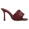 Bottega Veneta The Lido Intrecciato Leather Sandal In Brown