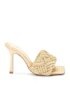 Bottega Veneta Lido 90 Raffia Intrecciato Mule In Cane Sugar