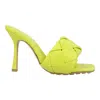 Bottega Veneta Bv Lido Woven-strap 90mm Sandals In Yellow