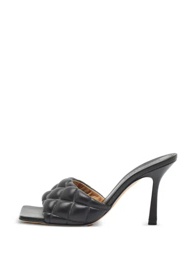 Pre-owned Bottega Veneta Lido Padded Sandals In Black