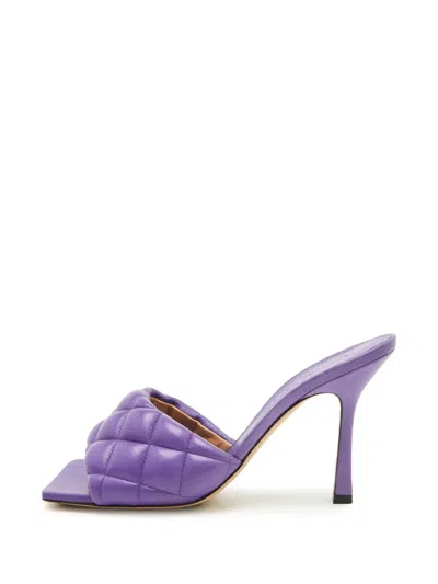 Pre-owned Bottega Veneta Lido Padded Sandals In Purple