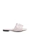 Bottega Veneta 10mm Lido Leather Slide Flats In Cameo