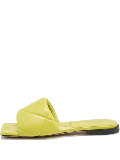 Pre-owned Bottega Veneta Lido Sandals In Yellow