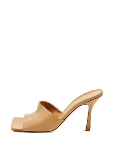 Pre-owned Bottega Veneta Lido Square-toe Sandals In Brown