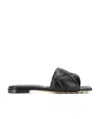 Bottega Veneta Black Padded Lido Flat Sandals In Black