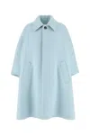 Bottega Veneta Light Blue Cashmere Coat In Blue