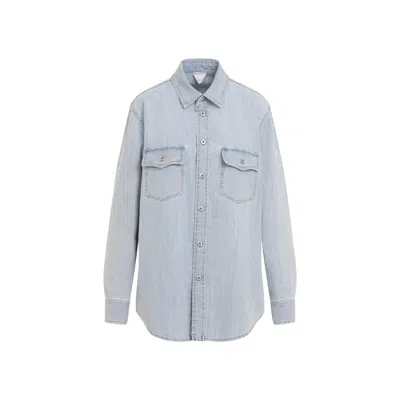 Bottega Veneta Light Blue Chambray Shirt.