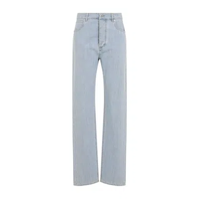 Bottega Veneta Light Blue Chambray Straight Pants