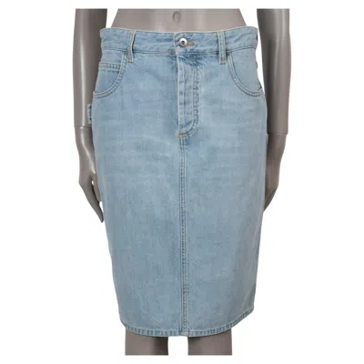 Pre-owned Bottega Veneta Light Blue Cotton 2023 Denim Pencil Skirt 40 S