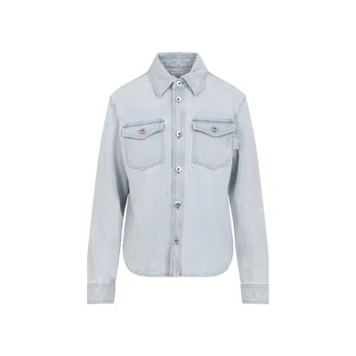 Bottega Veneta Womens Extra Bleached Denim Jacket Light Blue