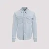 Bottega Veneta Bleached Light Denim Shirt In Light Blue