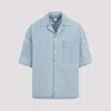 Bottega Veneta Light Blue Dropped Shoulder Shirt In Light Blue