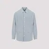 BOTTEGA VENETA LIGHT BLUE EMBROIDERED VISCOSE-SILK SHIRT