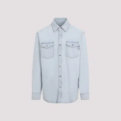 BOTTEGA VENETA LIGHT BLUE EXTRA BLEACHED DENIM OVERSHIRT