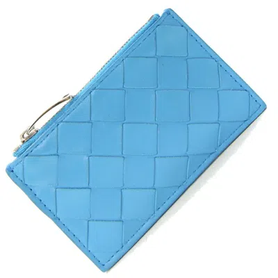 Pre-owned Bottega Veneta Light Blue Intrecciato Coin Purse/coin Case ()