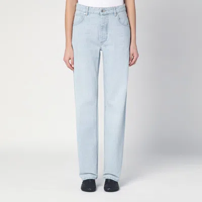 BOTTEGA VENETA LIGHT BLUE JEANS WITH INTRECCIATO PATCH