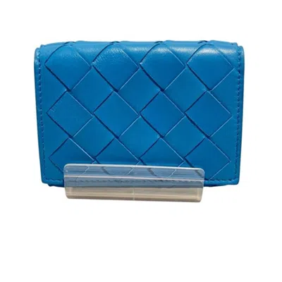 Pre-owned Bottega Veneta Light Blue Leather Coin Purse/coin Case ()