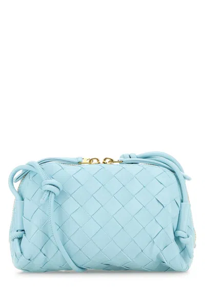 Bottega Veneta Light Blue Leather Concert Crossbody Bag