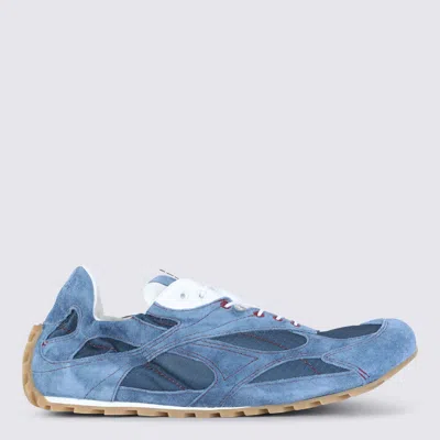 Bottega Veneta Light Blue Leather Orbit Flash Sneakers