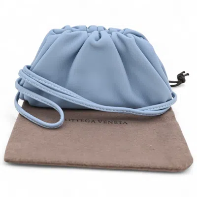 Pre-owned Bottega Veneta Light Blue Leather Pochette Pouch Shoulder Bag ()