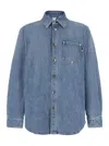 Bottega Veneta Denim Shirt In Light Blue