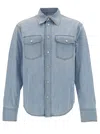 Bottega Veneta Bleached Light Denim Shirt In Light Blue