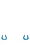 Bottega Veneta Triangular Twist Hoop Earrings In Light Blue