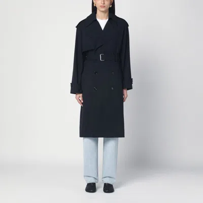 Bottega Veneta Light Blue Wool Trench Coat