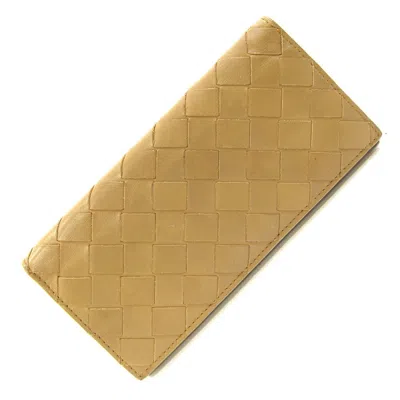 Pre-owned Bottega Veneta Light Brown Leather Long Bill Wallet (bi-fold) ()