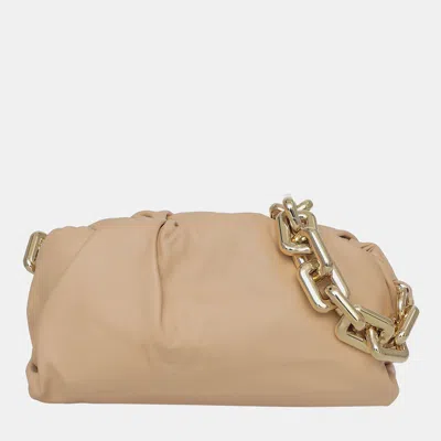 Pre-owned Bottega Veneta Light Brown Leather The Chain Pouch Shoulder Bag
