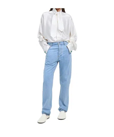 Bottega Veneta Light Chambray Straight Jeans In Blue