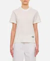 Bottega Veneta Crew Neck Embroidered Detail Short Sleeves Top In Chalk