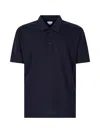 Bottega Veneta Blue Polo With Classic Collar And Embroidered Logo On The Front In Tone On Tone Cotto In Blue