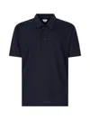 Bottega Veneta Blue Polo With Classic Collar And Embroidered Logo On The Front In Tone On Tone Cotto
