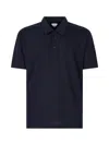 Bottega Veneta Blue Polo With Classic Collar And Embroidered Logo On The Front In Tone On Tone Cotto In Blue