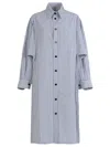 Shop Bottega Veneta Light Cotton Striped Dress