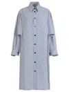 Bottega Veneta Striped Cotton Dress With Long Cuffed Sleeves