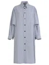 Bottega Veneta Striped Cotton Dress With Long Cuffed Sleeves