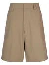 Bottega Veneta Light Cotton Twill Bermuda Shorts In Brown