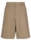 Bottega Veneta Light Cotton Twill Bermuda Shorts In Nude & Neutrals