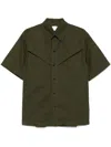 Bottega Veneta Light Cotton Twill Short Sleeved Shirt In Green