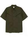 Bottega Veneta Light Cotton Twill Short Sleeved Shirt In Green