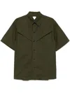 Bottega Veneta Light Cotton Twill Short Sleeved Shirt In Green