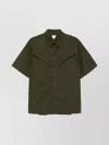 Bottega Veneta Light Cotton Twill Short Sleeved Shirt In Green