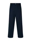 Bottega Veneta Straight-leg Cotton-twill Trousers In Blue
