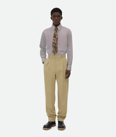 Bottega Veneta Light Cotton Twill Trousers In Flint