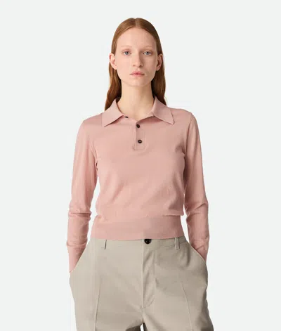 Bottega Veneta Women's Long Sleeve Polo Top In Multicolor