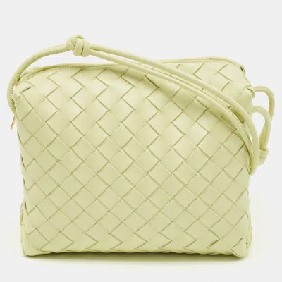 Pre-owned Bottega Veneta Light Green Intrecciato Leather Small Loop Camera Bag