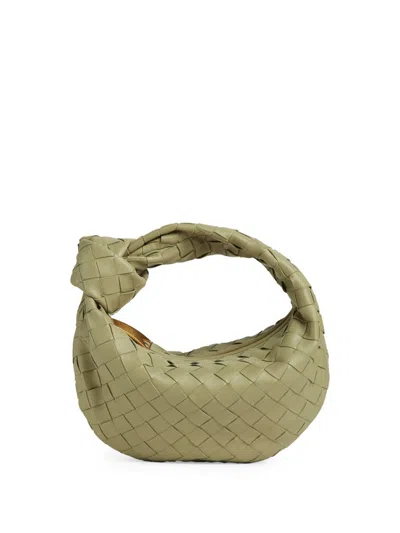 Bottega Veneta Small Hop Leather Shoulder Bag In Travertine