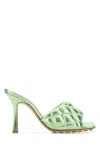 Bottega Veneta Light Green Nappa Leather Padded Sandals In Green